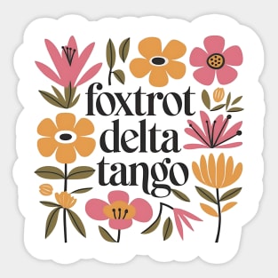 Foxtrot Delta Tango Boho Floral Sticker